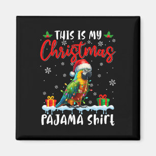 My Christmas Pajama Santa Parrot Animals Xmas Ligh Magnet