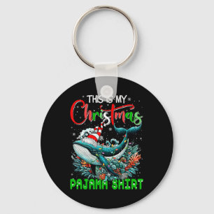 My Christmas Pajama Santa Whale Sea Animal Lover K Key Ring