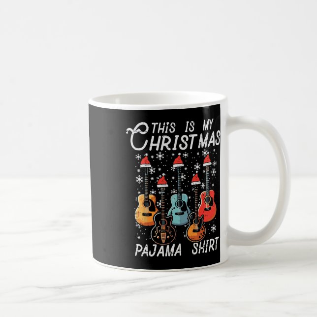 My Christmas Pajama Shirt Guitars Xmas Rock Men Bo Coffee Mug (Right)