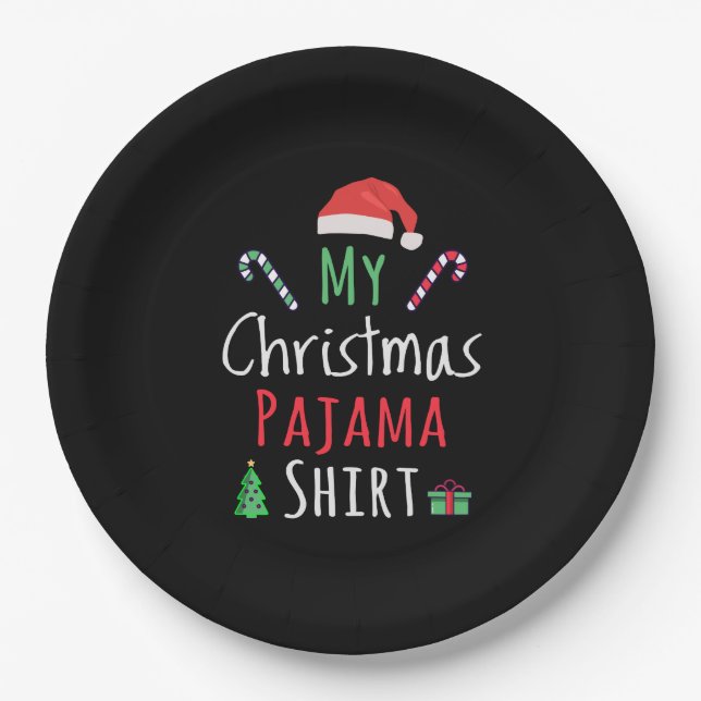 My Christmas Pajama Shirt Paper Plate (Front)