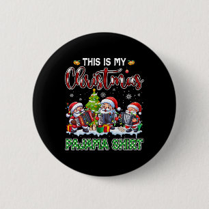 My Christmas Pajama Three Santa Playing Accordions 6 Cm Round Badge