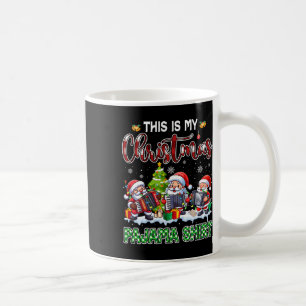 My Christmas Pajama Three Santa Playing Accordions Coffee Mug