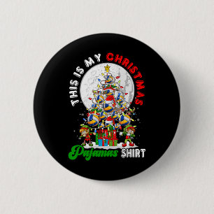My Christmas Pajama Volleyball Equipment As Xmas T 6 Cm Round Badge