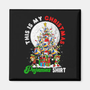 My Christmas Pajama Volleyball Equipment As Xmas T Magnet