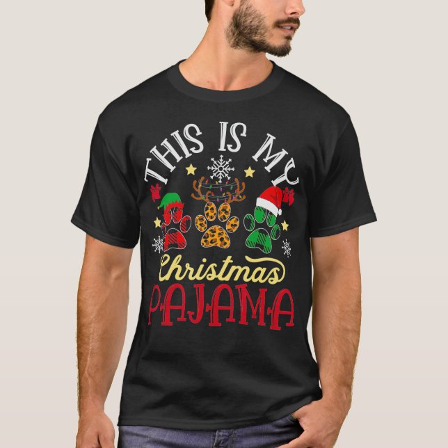 My Christmas Pajama  Xmas Pet Lover Animal Cat Dog T-Shirt (Front)