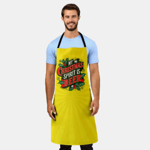 My Christmas Spirit is Beer-89379 Apron