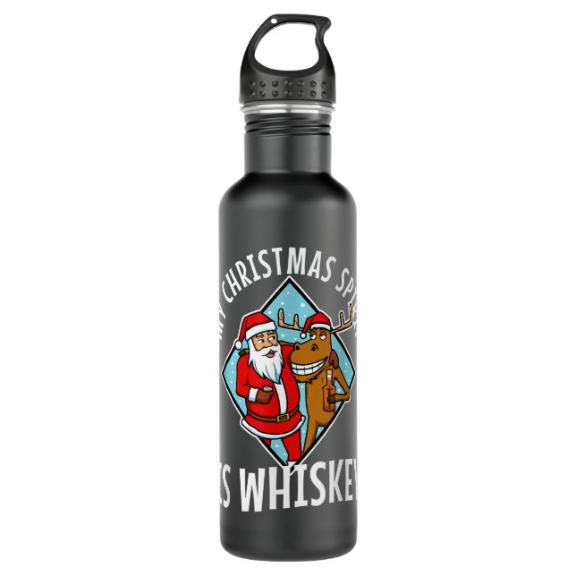 My christmas spirit is Whiskey 710 Ml Water Bottle (Front)
