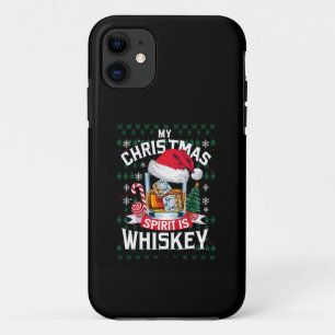 My Christmas Spirit Is Whiskey Ugly Sweater Xmas P iPhone 11 Case