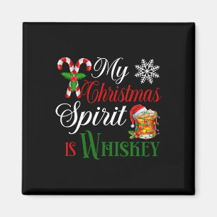 My Christmas Spirit Is Whiskey Ugly Sweater Xmas P Magnet