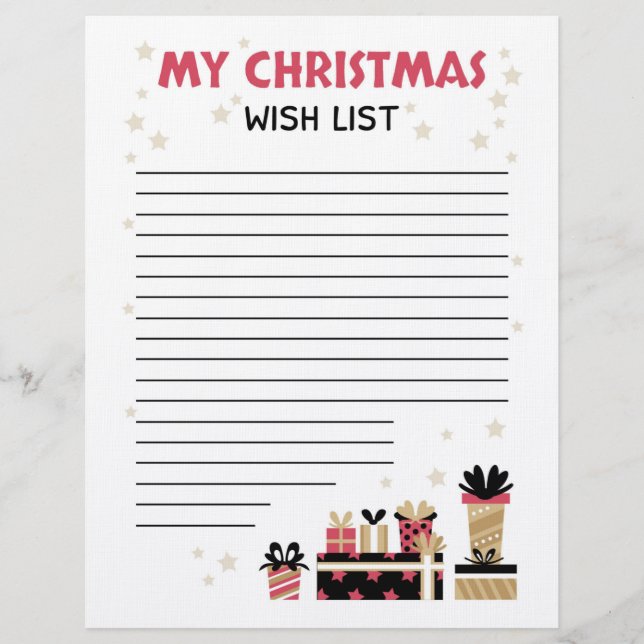 My Christmas Wishlist Custom Letterhead (Front)