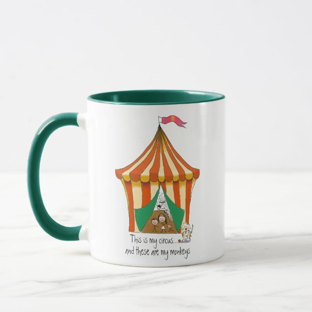 My circus My Monkeys Colourful Circus Tent Mug (Left)