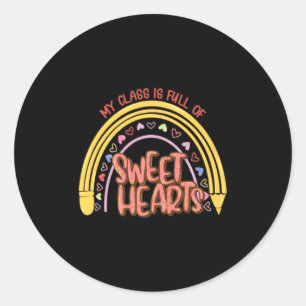 My Cl Is Full Of Sweet Heart Valentines Day Tea Classic Round Sticker