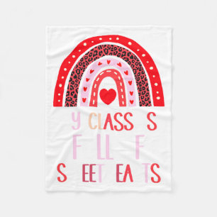 My Cl Is Full Of Sweethearts Teacher Valentines Fleece Blanket