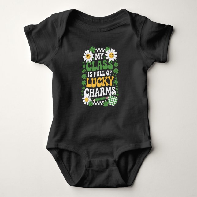 My Class Is Full Of Lucky Charms St Patrick's Day Baby Bodysuit (Front)
