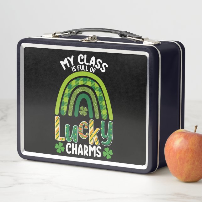 My Class Is Full Of Lucky Charms St Patrick's Day Metal Lunch Box (In Situ)