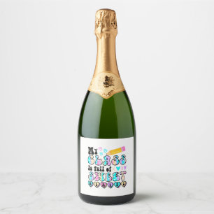 My Class is Full of Sweet Hearts Sparkling Wine Label