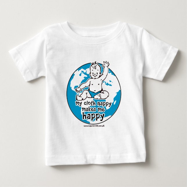 My cloth nappy makes me happy baby T-Shirt (Front)