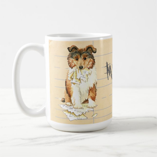 My Collie Ate My Homework Coffee Mug (Left)