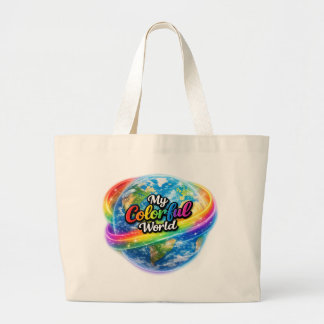 My Colorful World Rainbow Globe Tote Bags