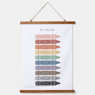 My Colors Crayon Educational Classroom Decor Hanging Tapestry