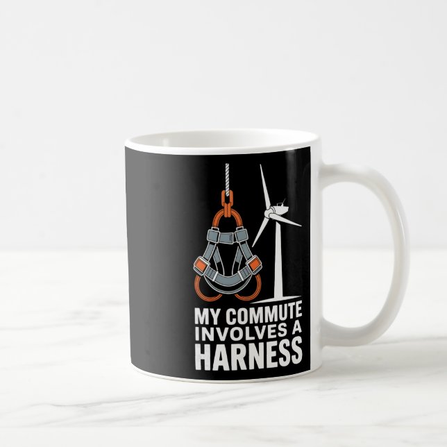 My Commute Involves A Harness Wind Turbine Technic Coffee Mug (Right)