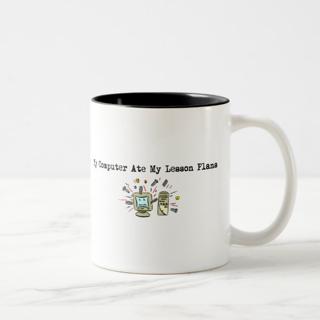 My Computer Ate My Lesson Plans Two-Tone Coffee Mug (Right)