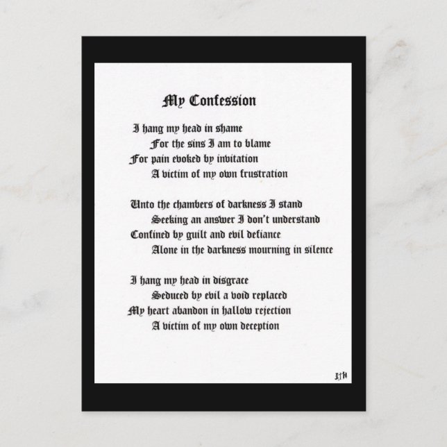 My Confession Postcard (Front)