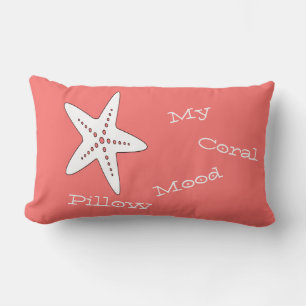 My Coral Mood Starfish Throw Pillow