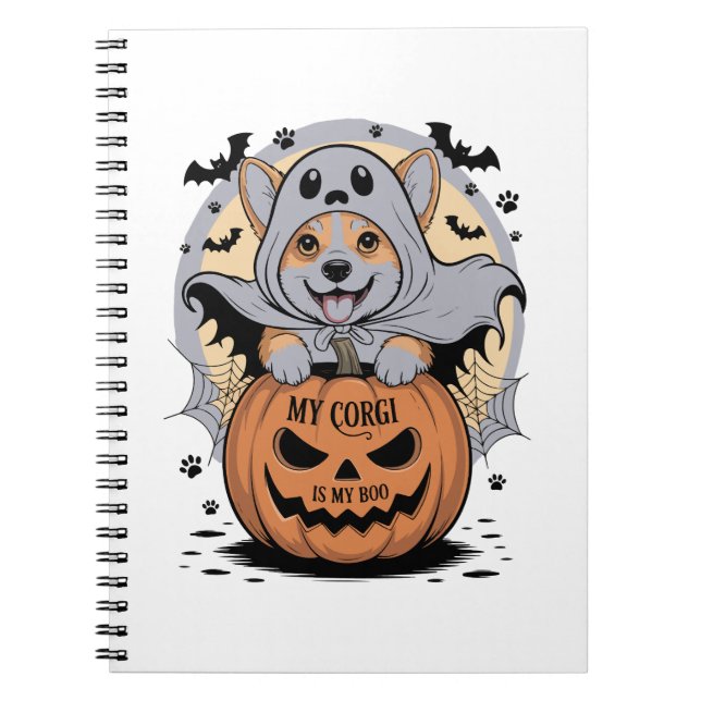 My Corgi is My Boo Halloween Notebook (Front)