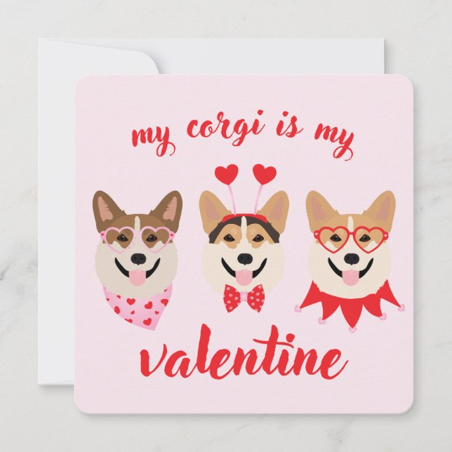 My Corgi Is My Valentine Holiday Card (Front)