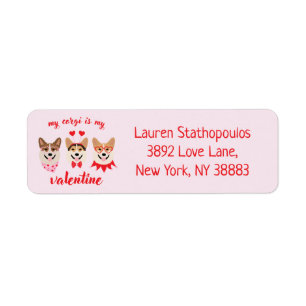My Corgi Is My Valentine Return Address Label