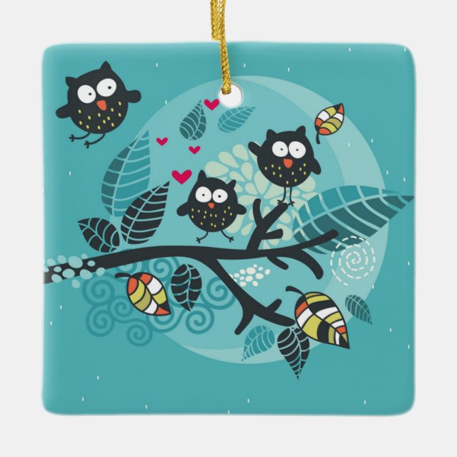 My crazy owl pet ceramic ornament (Front)