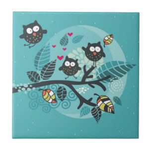 My crazy owl pet ceramic tile