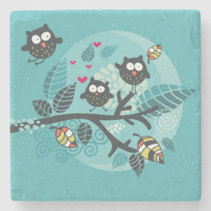 My crazy owl pet stone coaster