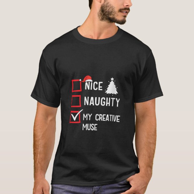 My Creative Muse Nice Naughty Christmas V Neck  T-Shirt (Front)