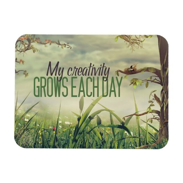 "My creativity grows" Motivation Affirmation Flexi Magnet (Horizontal)