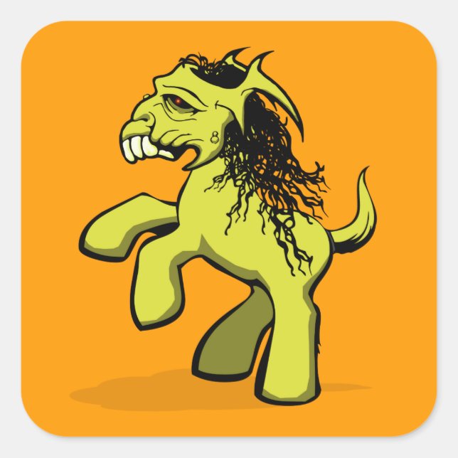 My Creepy Little Pony (Yellow) Square Sticker (Front)