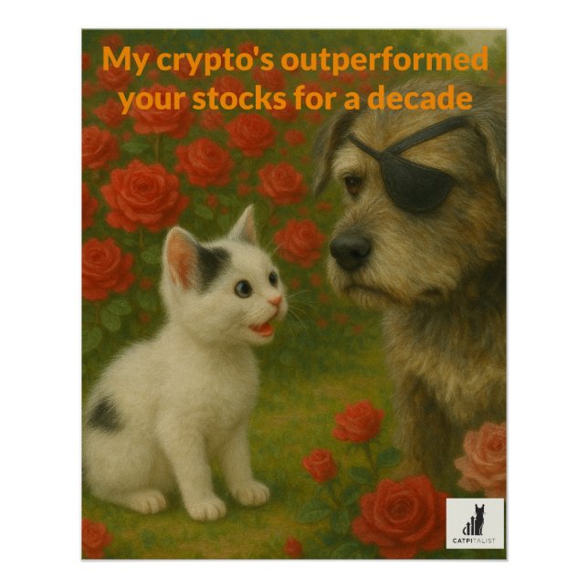 My crypto's outperformed your stocks for a decade poster (Front)