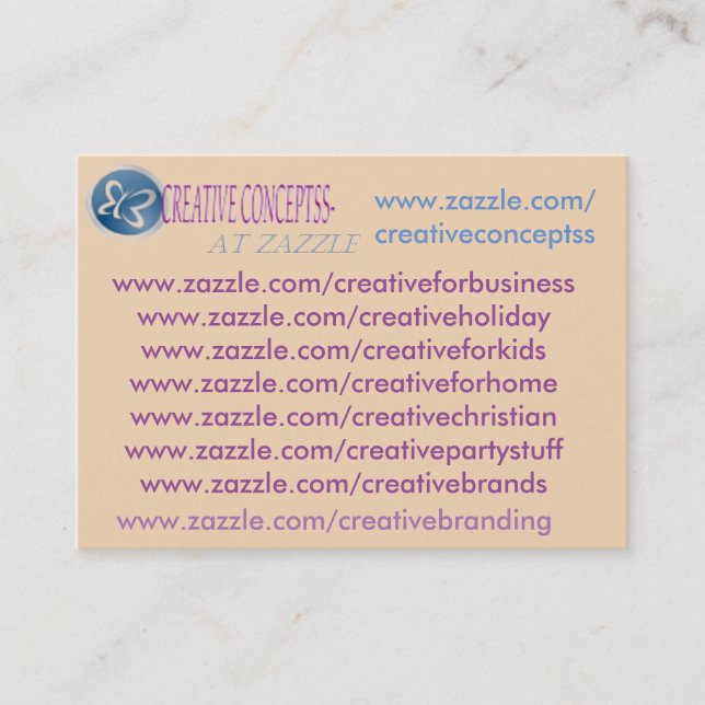 my custom zazzle business cards (Front)