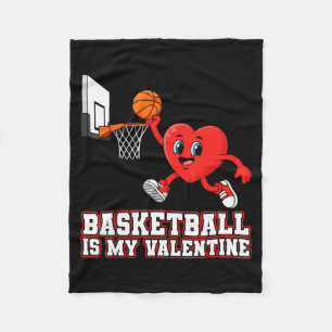 My Cute Basketball Valentine Sports Lover Heart Fleece Blanket