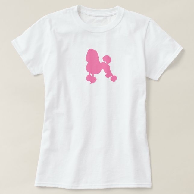 My Cute Pink Poodle Women T Shirt (Design Front)