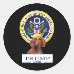 My Dachshund For Trump  Classic Round Sticker