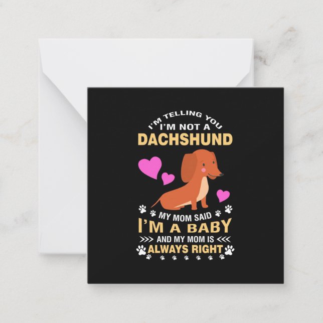 My Dachshund Is My Baby Card (Front)