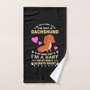 My Dachshund Is My Baby Hand Towel