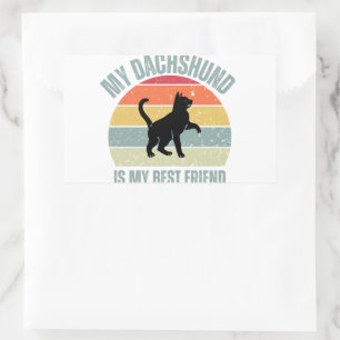 My Dachshund Is My Best Friend  Rectangular Sticker