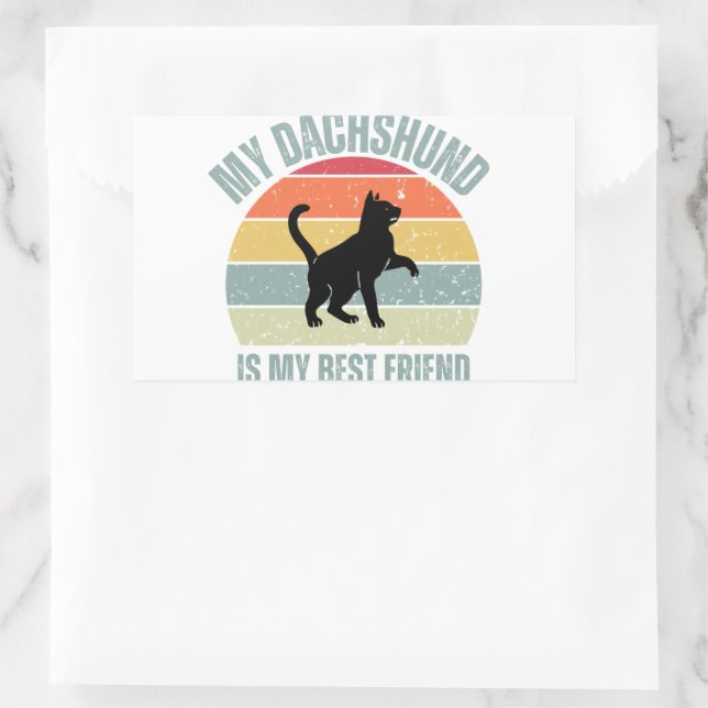 My Dachshund Is My Best Friend  Rectangular Sticker (Bag)