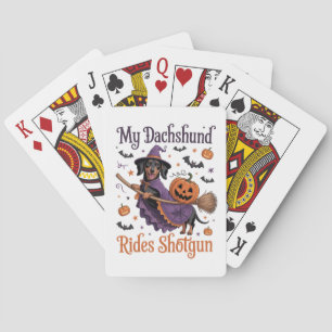 My Dachshund Rides Shotgun Playing Cards