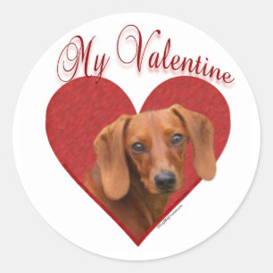 My Dachshund Valentine Classic Round Sticker