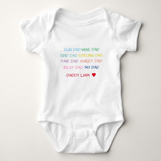 My Dad Colourful Heartfelt Words & Photo Dad's Baby Bodysuit (Front)