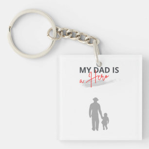My Dad is a Hero Minimalist Father’s Day Design Key Ring